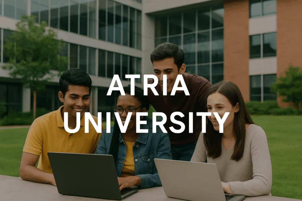 Students learning about Atria University