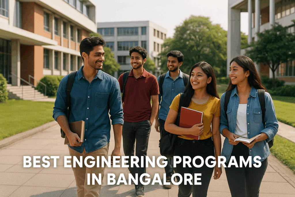 Featured image showing students on a Bangalore campus for the best engineering programs in Bangalore.