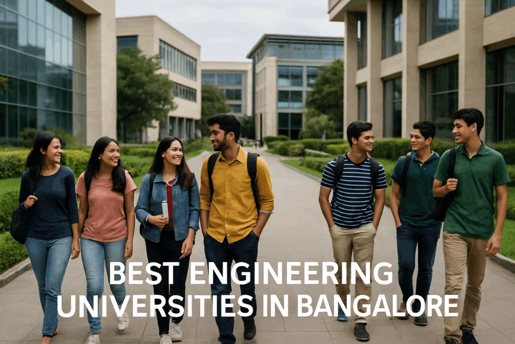 Modern campus with students representing the best engineering universities in Bangalore