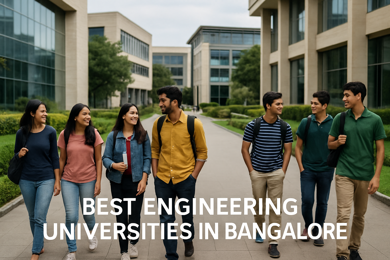Modern campus with students representing the best engineering universities in Bangalore