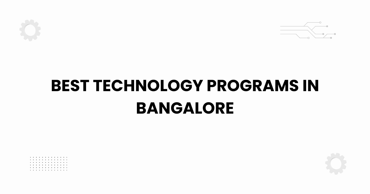 Best technology programs in Bangalore illustrated with academic and digital circuit elements.