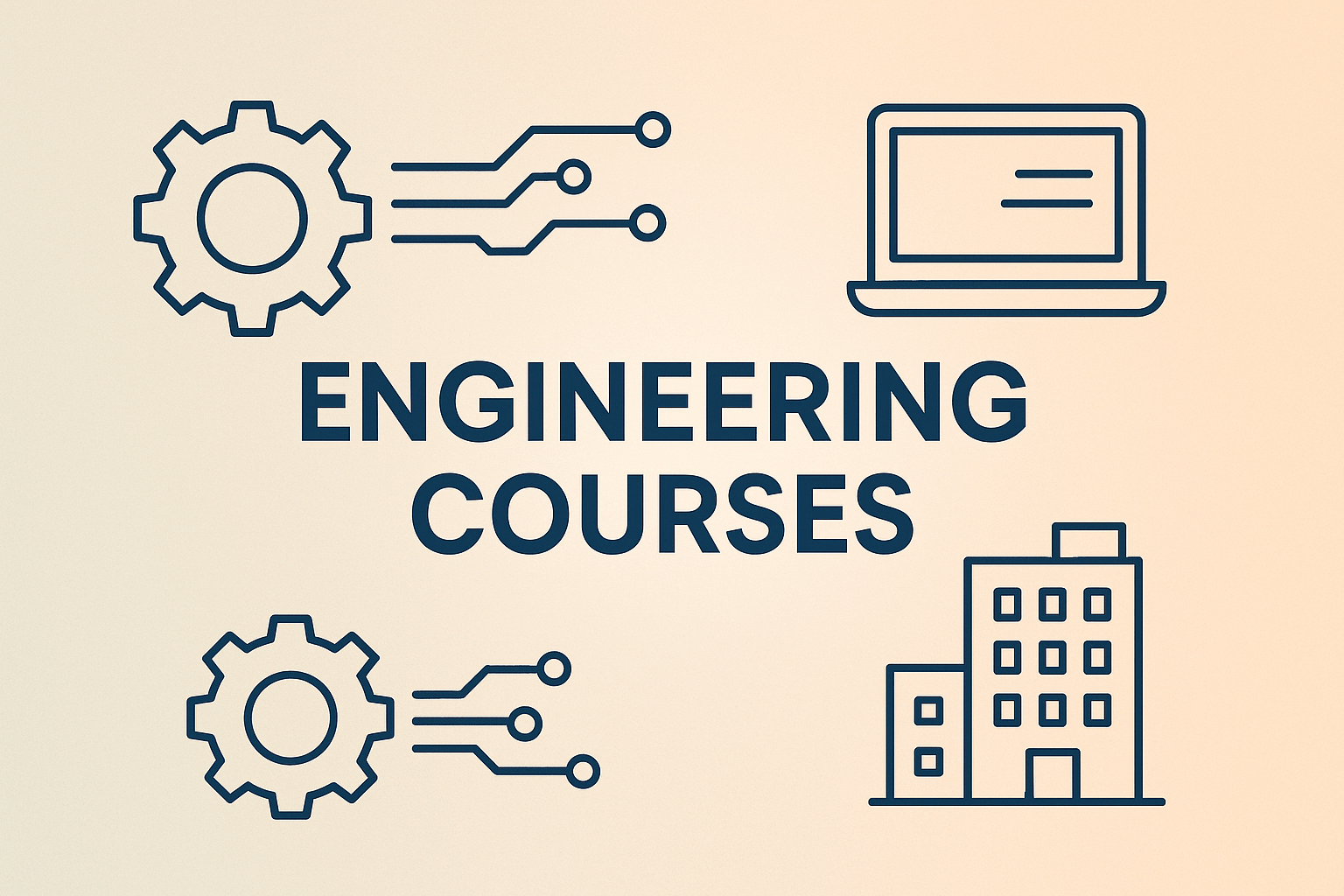 featured graphic showing engineering courses with modern academic icons