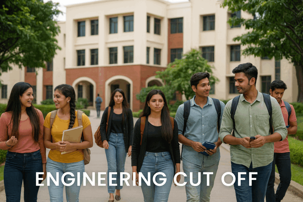 Engineering cut off guide featured image with students on campus