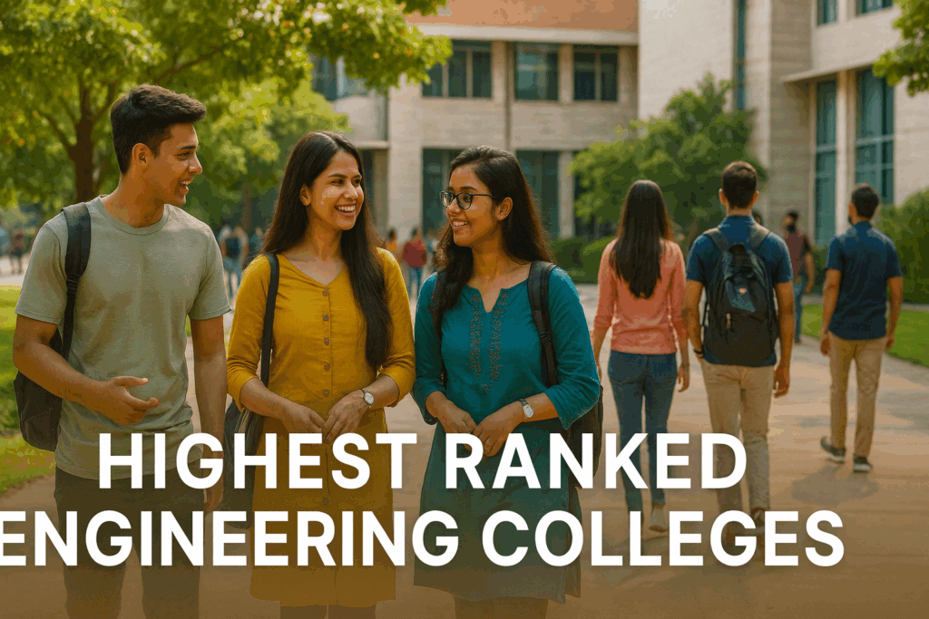 Students walking on campus representing the highest ranked engineering colleges.