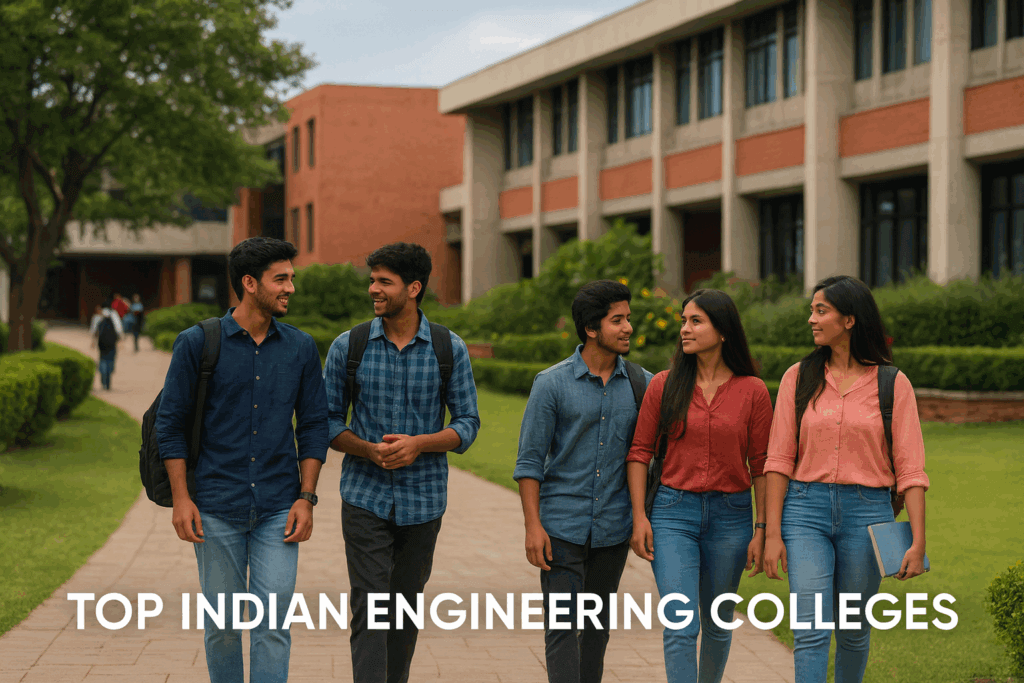 students walking on campus at top indian engineering colleges