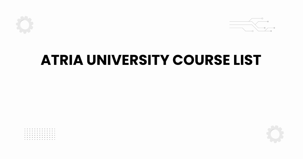 Atria University course list