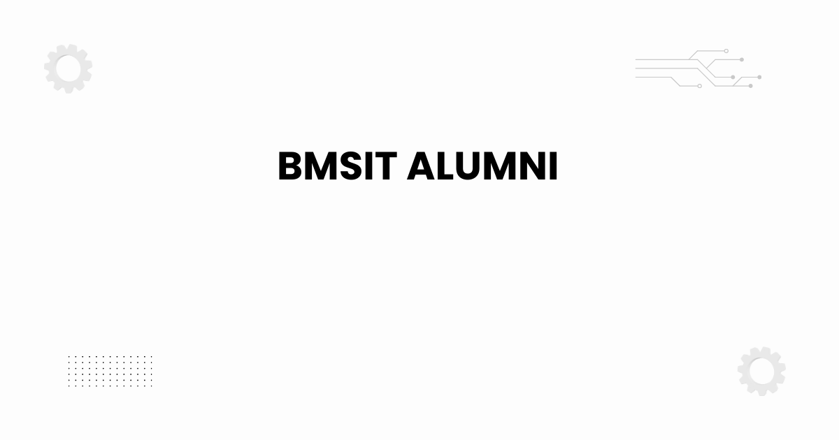 bmsit alumni