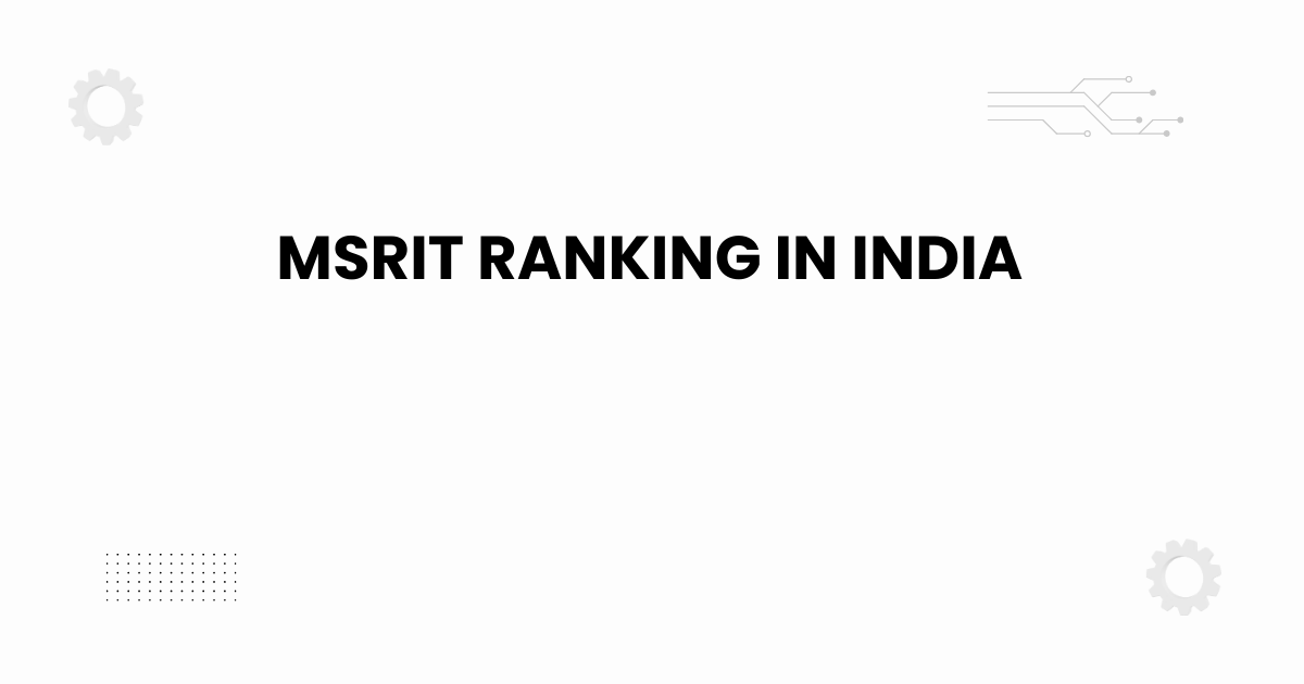 msrit ranking in india