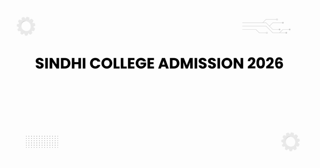 sindhi college admission 2026