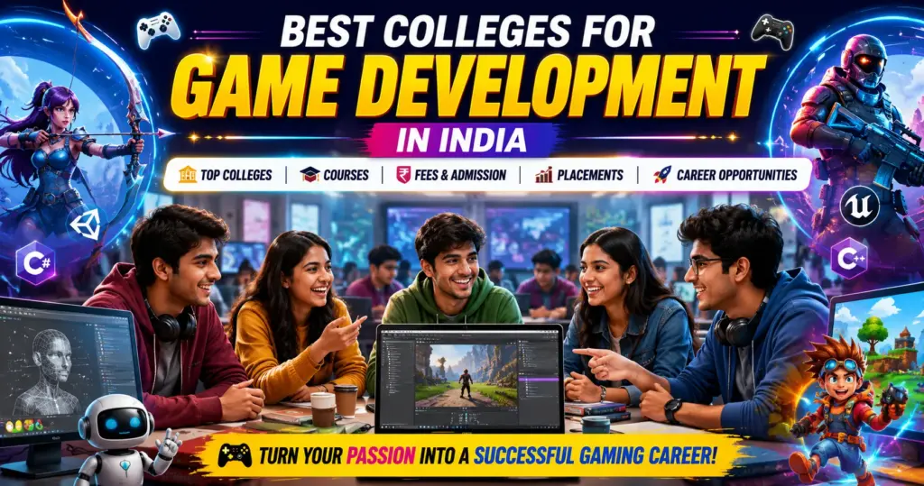 Best colleges for game development in India campus and gaming students