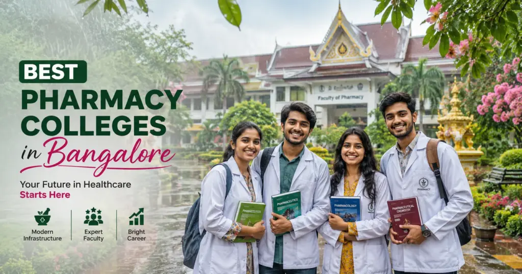 Best pharmacy colleges in Bangalore campus and pharmacy students