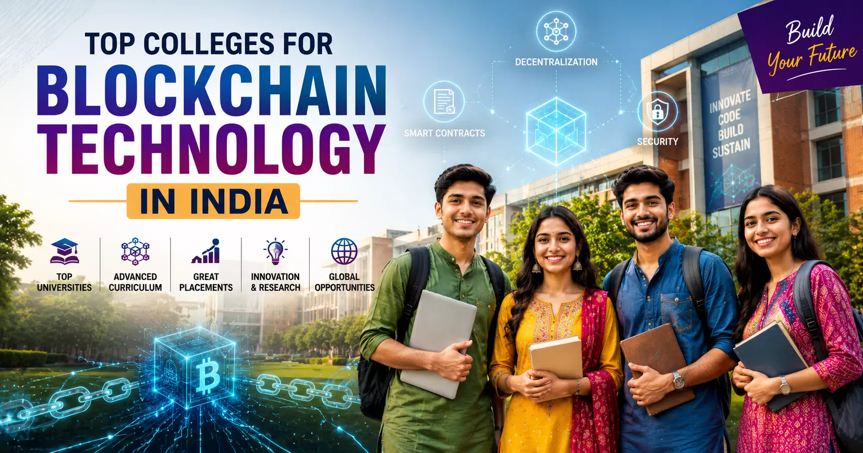 Top colleges for blockchain technology in India offering blockchain engineering and technology programs
